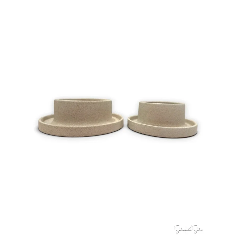 Stoneware Pillar Candleholders Natural Sand - Hearth & Hand Magnolia, Target